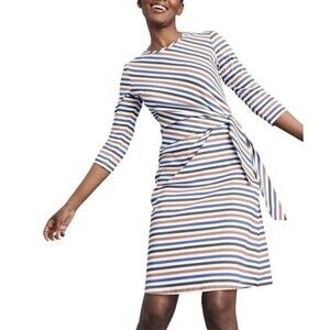 J. McLaughlin Size S  3/4 Sleeve Elora Bangle Multi Stripe Catalina Cloth Dress